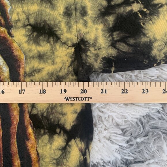 Vintage Y2K Dye Shirt Lion Head Rasta Men's Large Yellow Jamaican RL - Picture 4 of 6